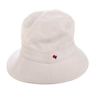 Clare V. Off-white leather bucket hat